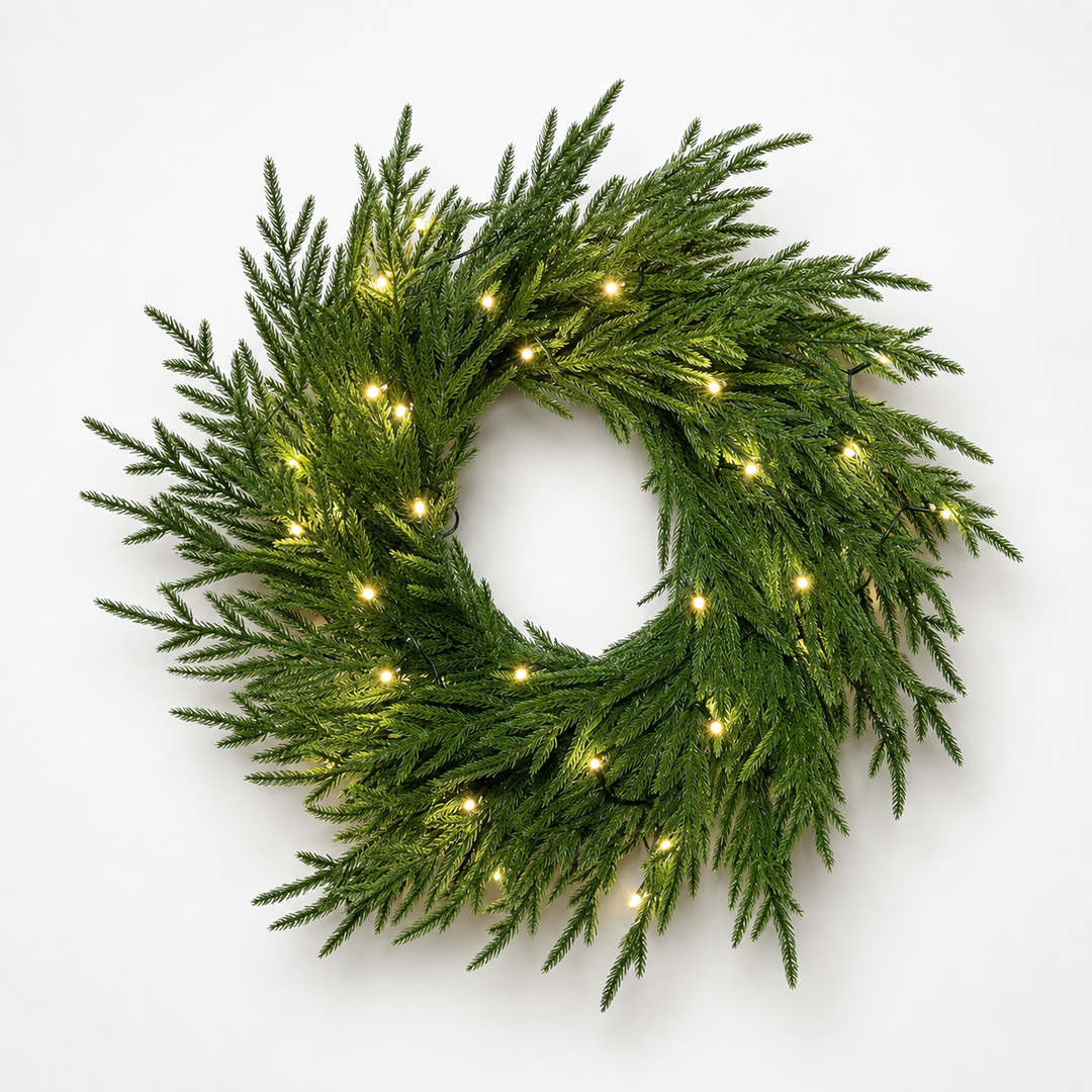 Glowpine – Pre-Lit Norfolk Pine Wreath
