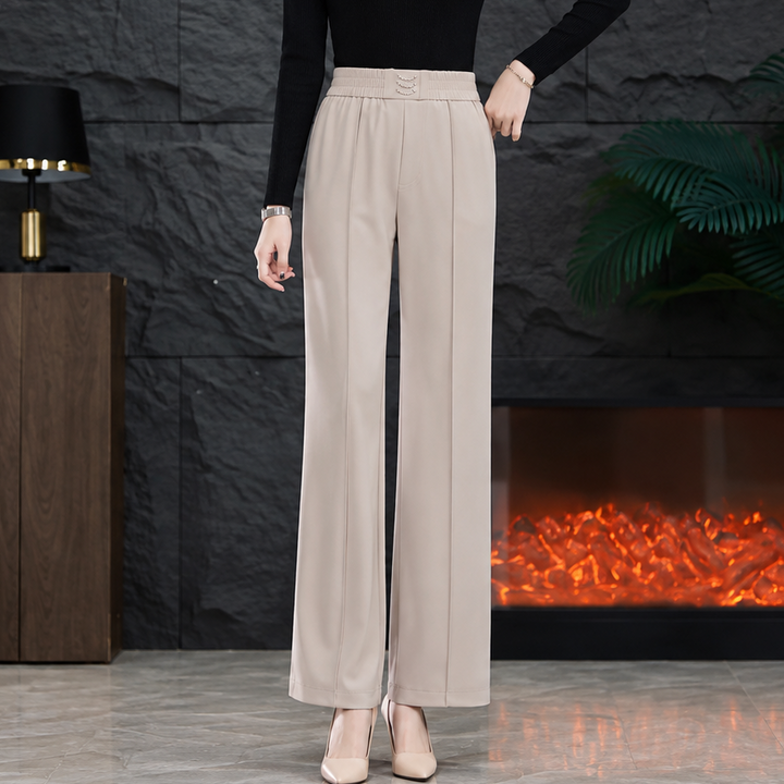 Lineara – Pleated Wide-Leg High-Waist Trousers