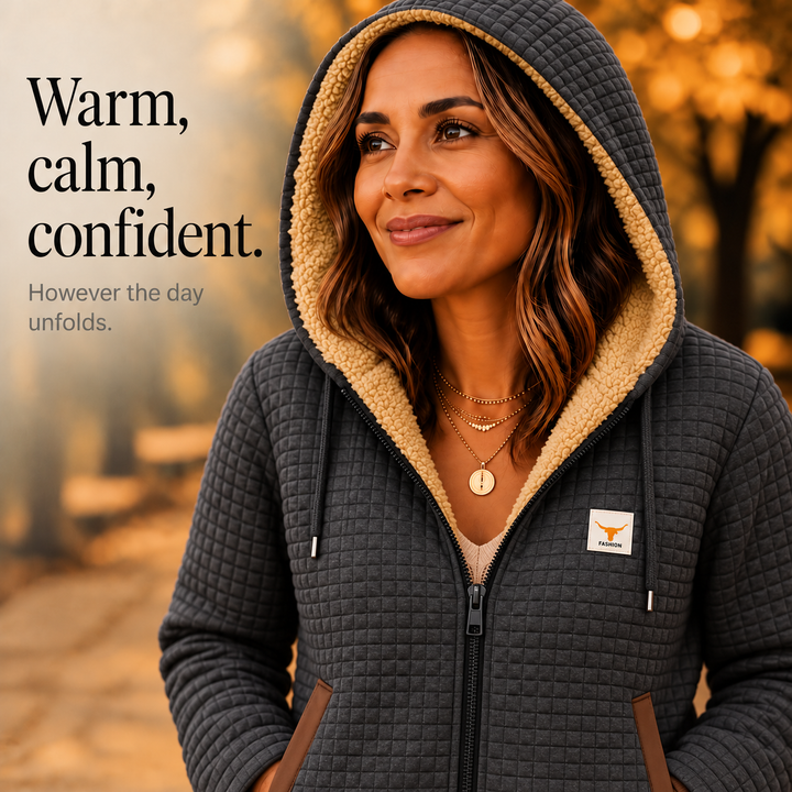 Hearthline – Waffle-Quilted Hooded Jacket