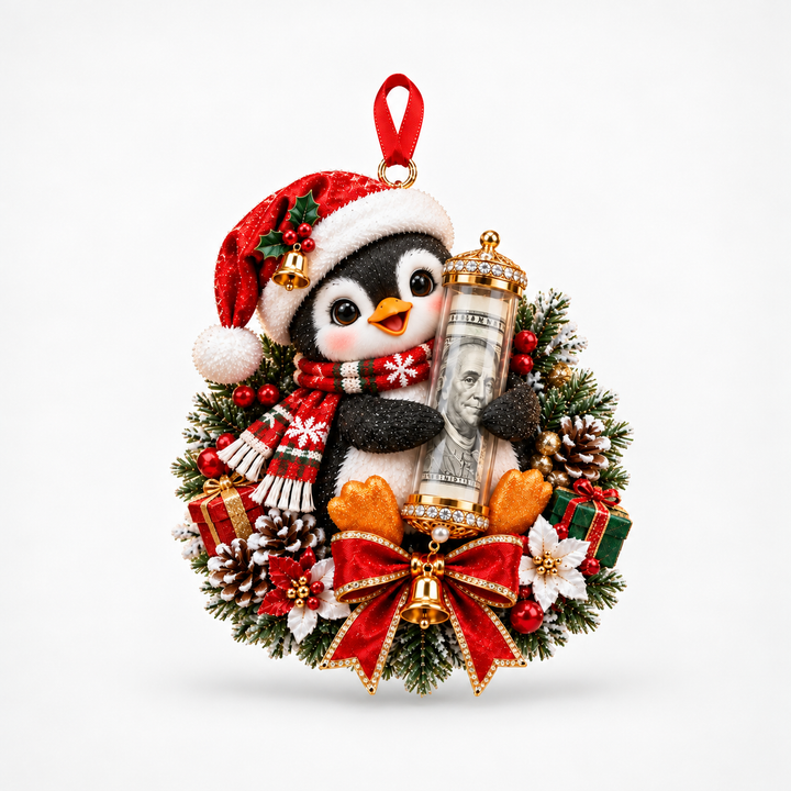MerryMitts – Plush Animal Christmas Money Ornament
