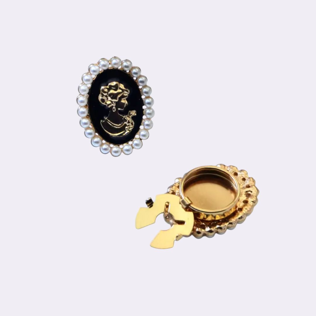 Petaline - Golden Floral Cameo Brooch