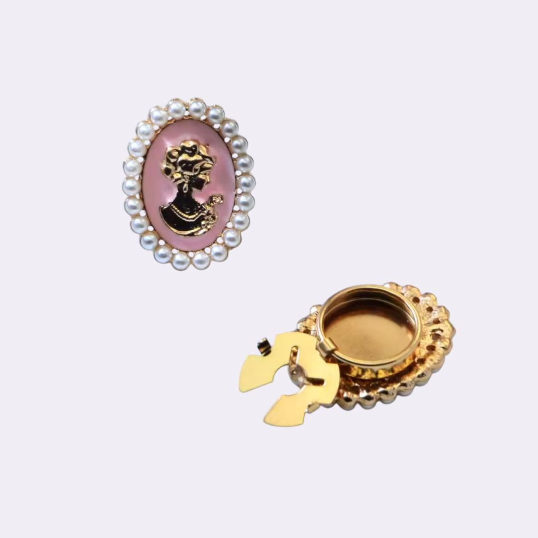 Petaline - Golden Floral Cameo Brooch