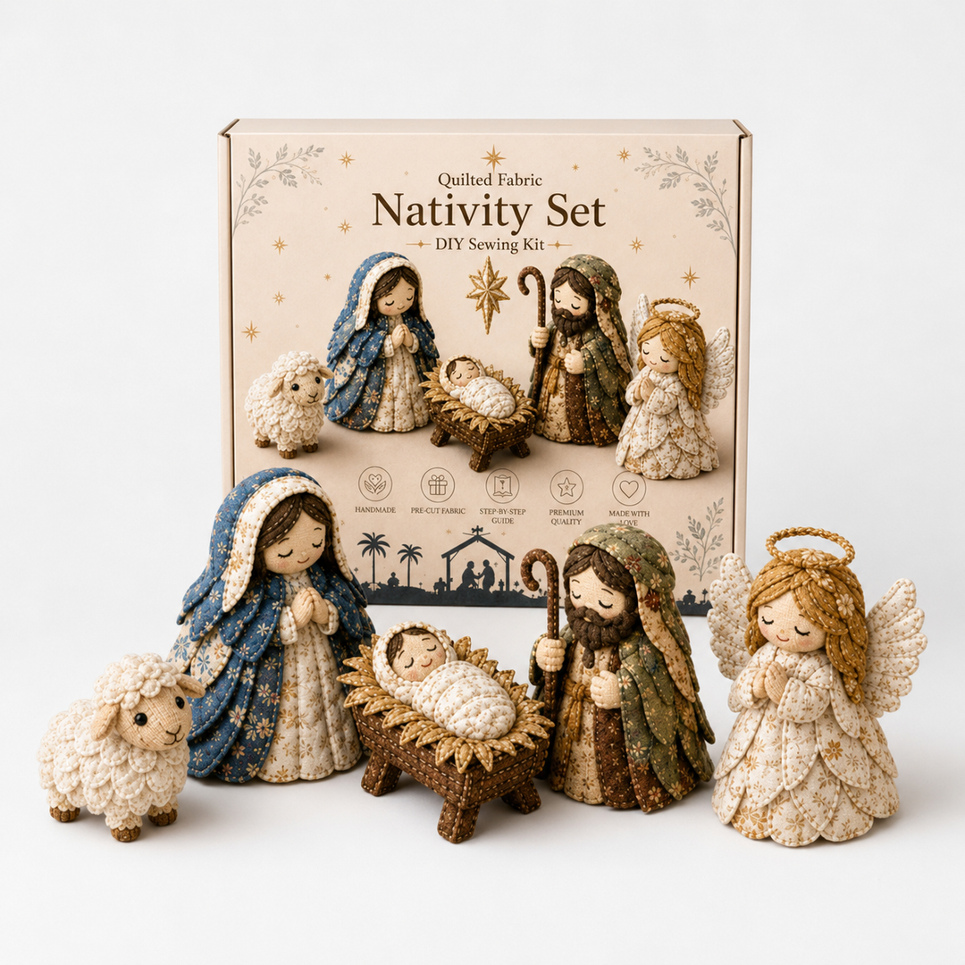 Heirloom & Hollow – Patchwork Fabric Nativity Sewing Kit