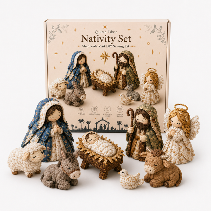 Heirloom & Hollow – Patchwork Fabric Nativity Sewing Kit