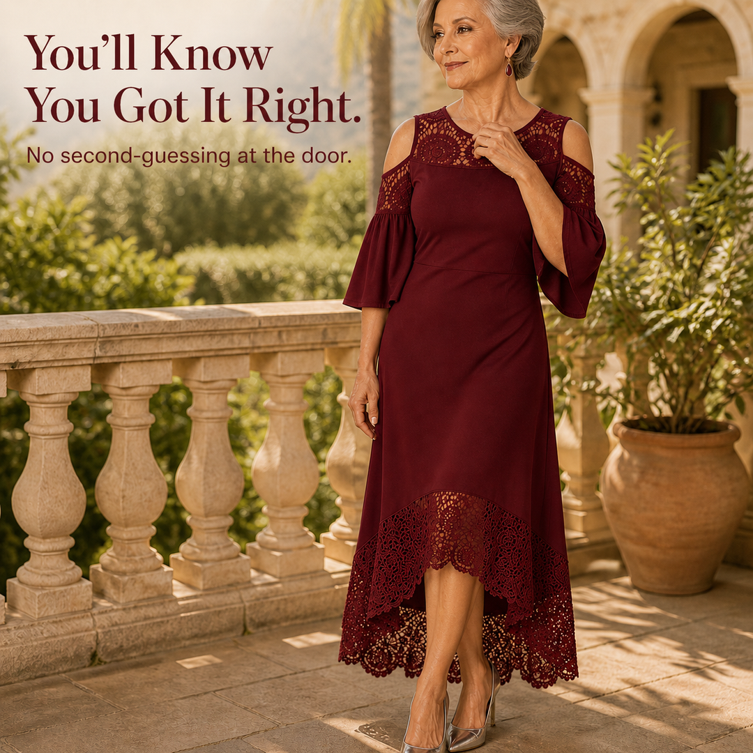 Wearbella – Off-Shoulder Lace Hem Midi Dress