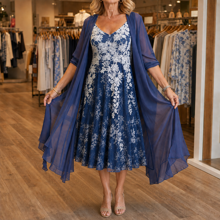Wearbella – Floral Print Dress And Duster Set