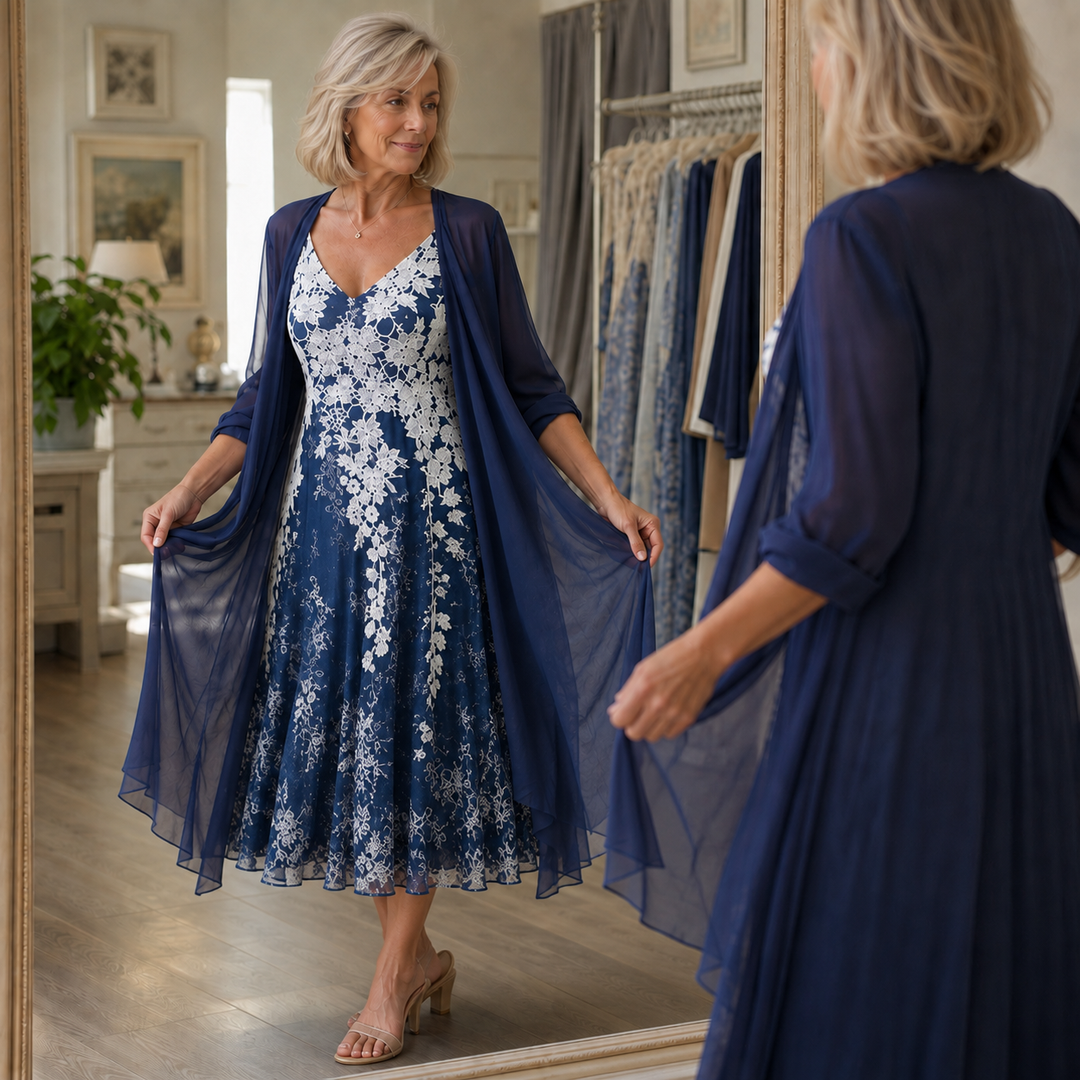 Wearbella – Floral Print Dress And Duster Set