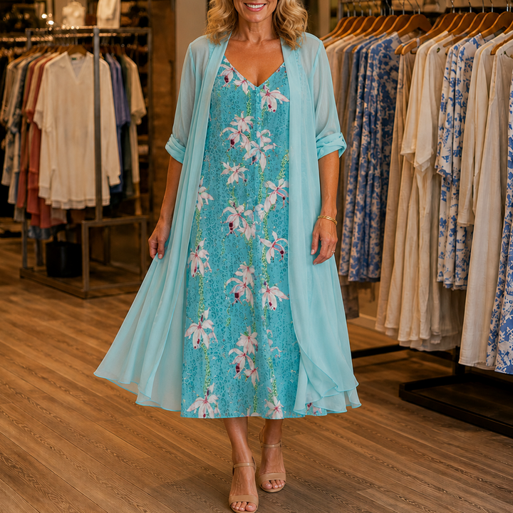 Wearbella – Floral Print Dress And Duster Set