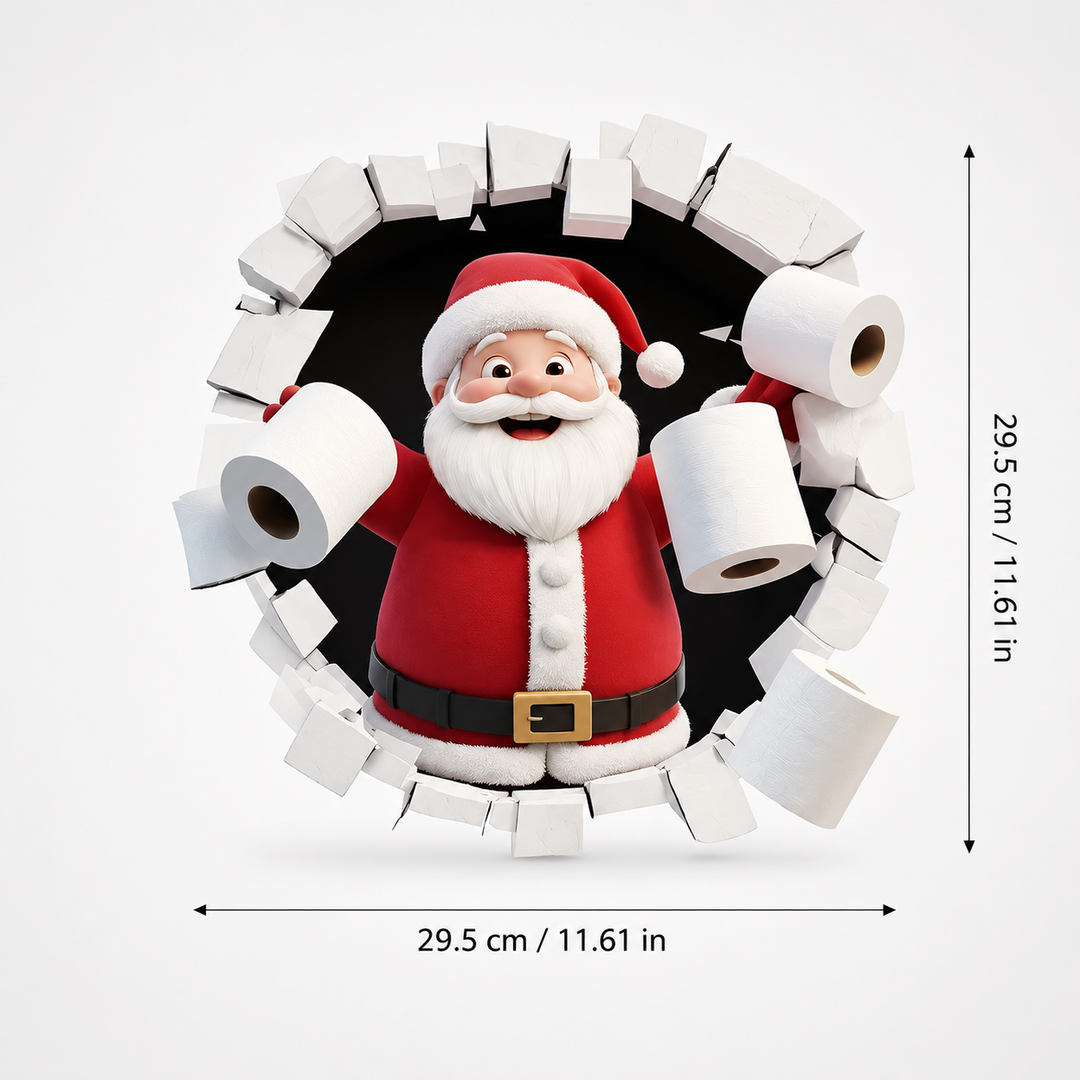 Peekaboo Claus – Peeking Santa Wall Sticker Decal (4pcs)