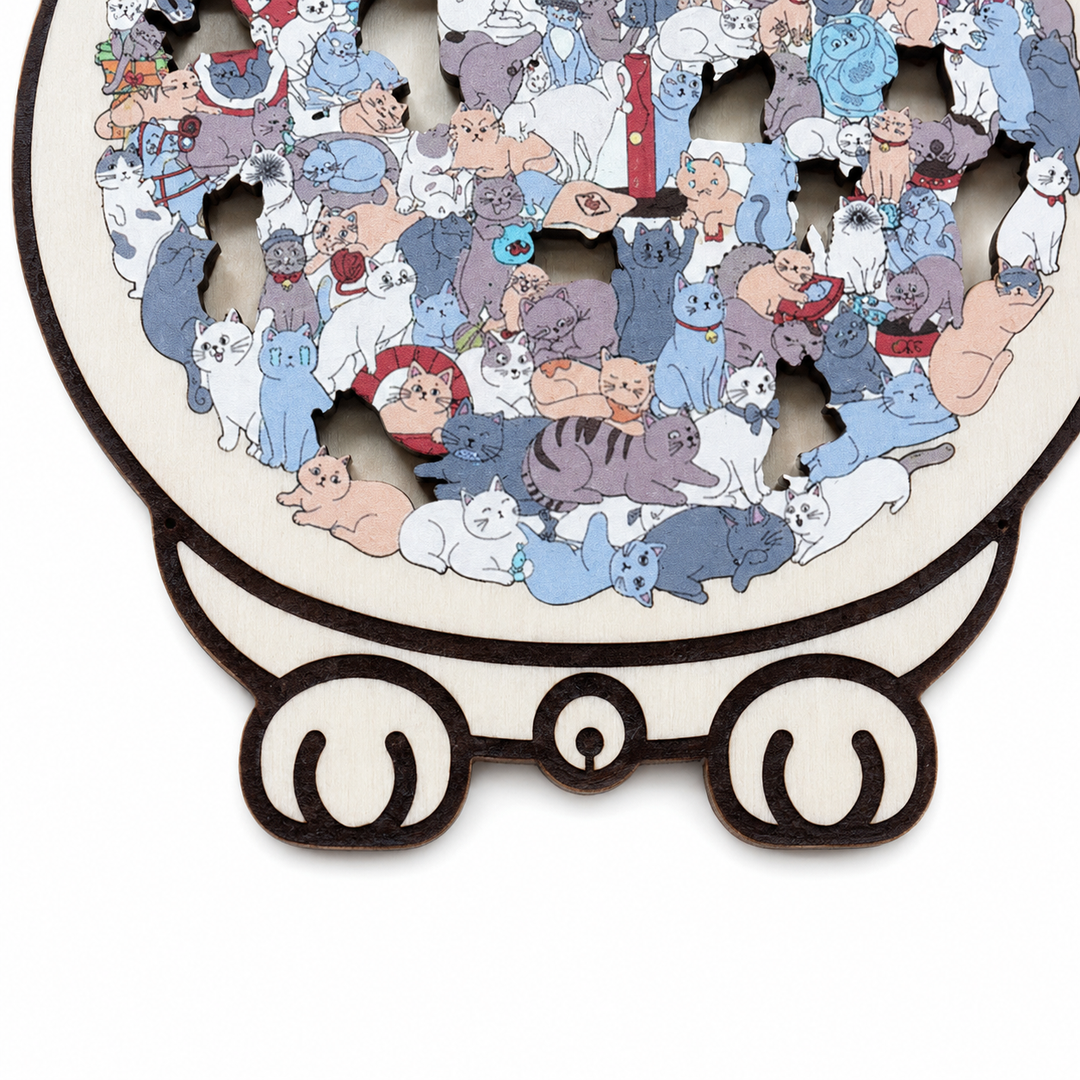 Purrzzle – 135-Piece Cat-Shaped Wooden Jigsaw Puzzle