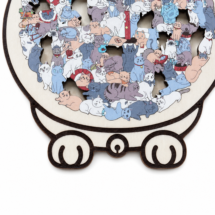 Purrzzle – 135-Piece Cat-Shaped Wooden Jigsaw Puzzle