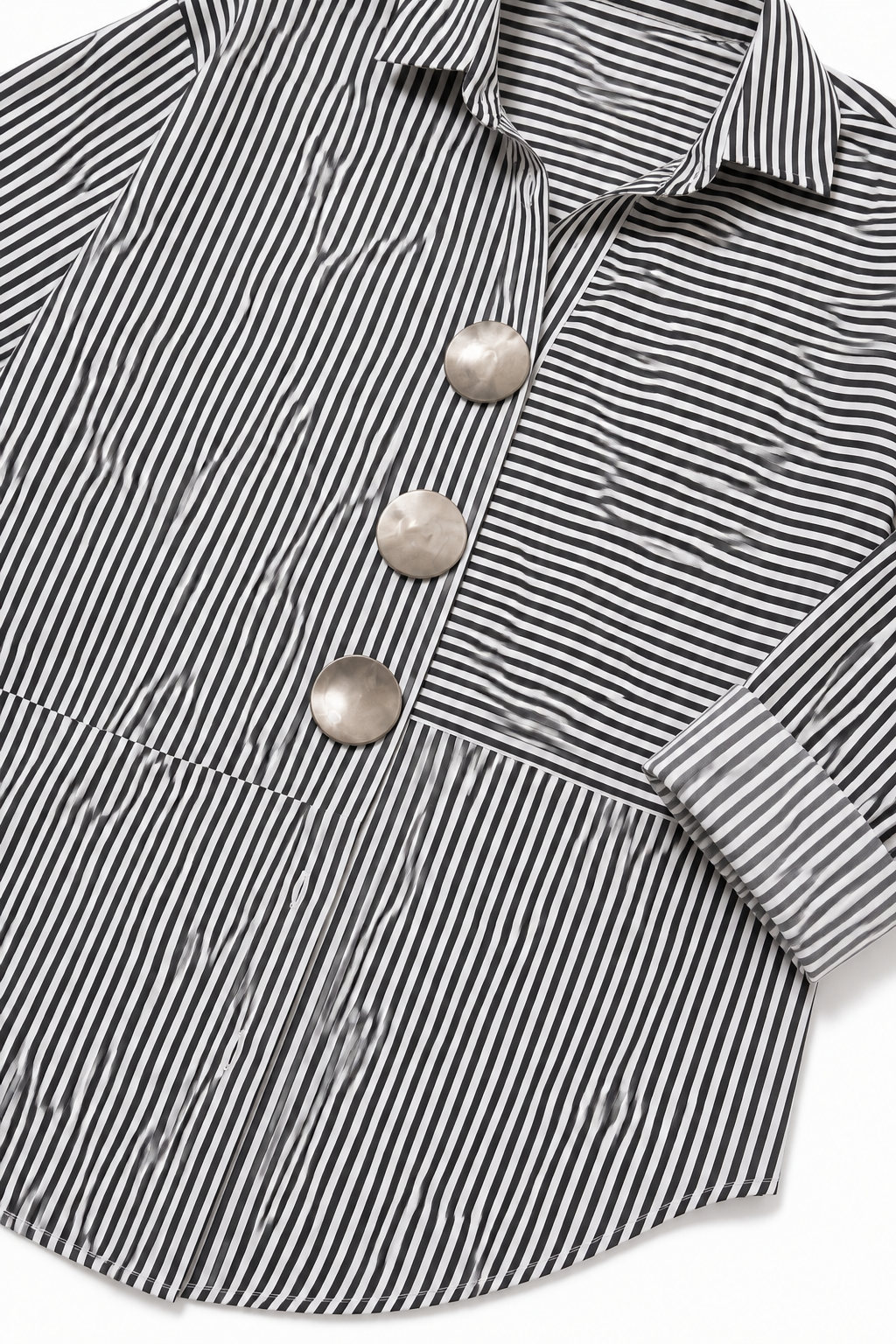 Veyrastripe – Irregular Stripe Stand Collar Shirt