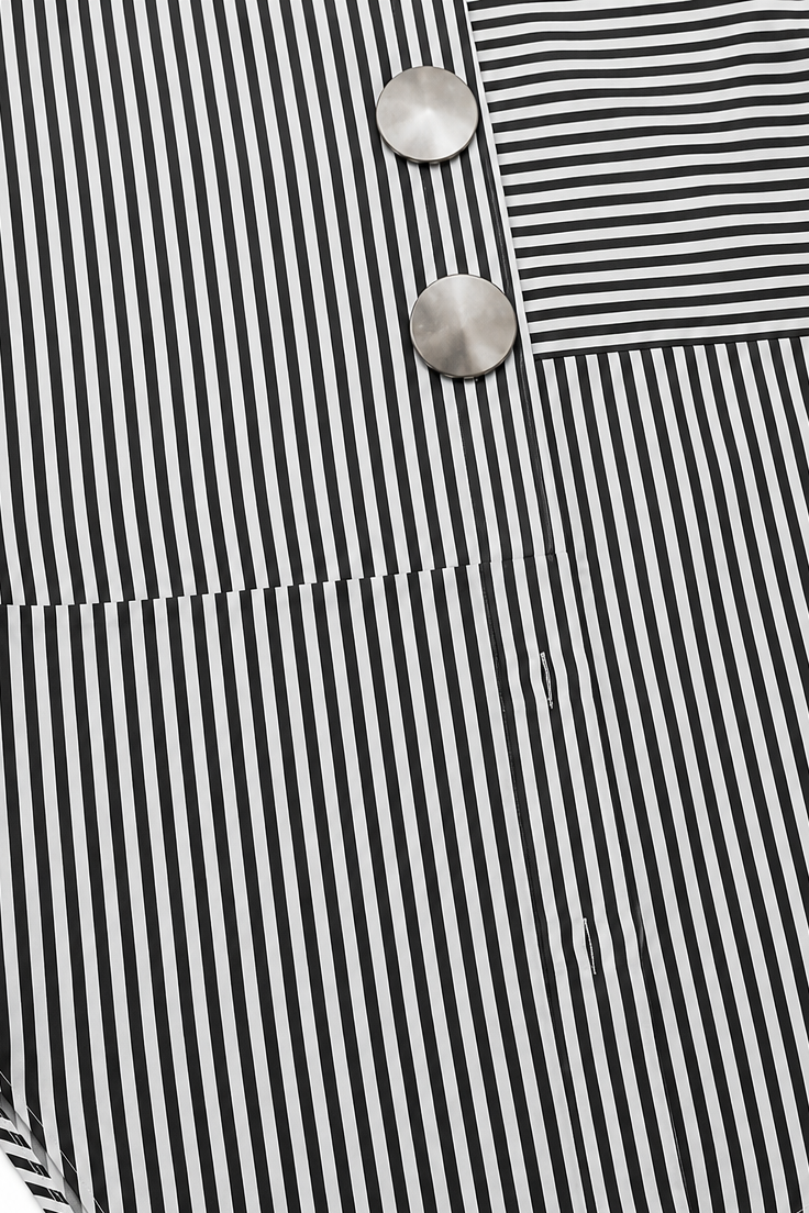Veyrastripe – Irregular Stripe Stand Collar Shirt