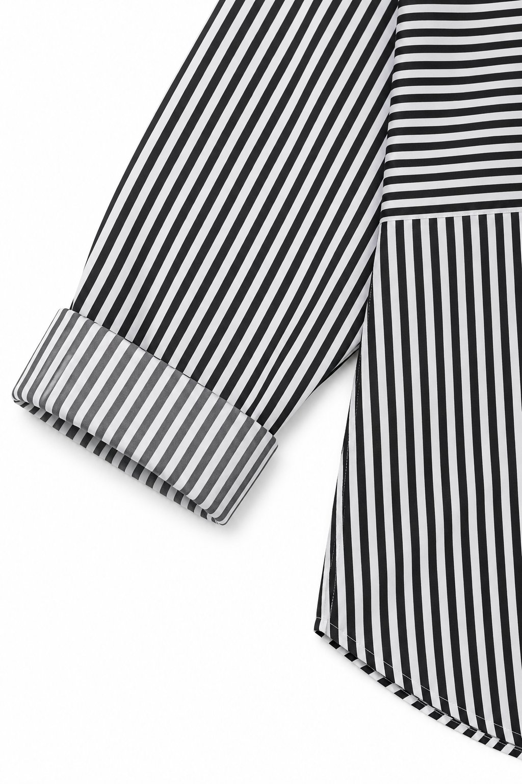 Veyrastripe – Irregular Stripe Stand Collar Shirt