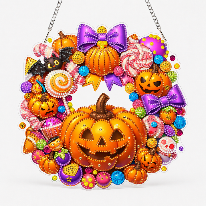 Duskglow Wreath – Pumpkin Diamond Painting Wreath Kit