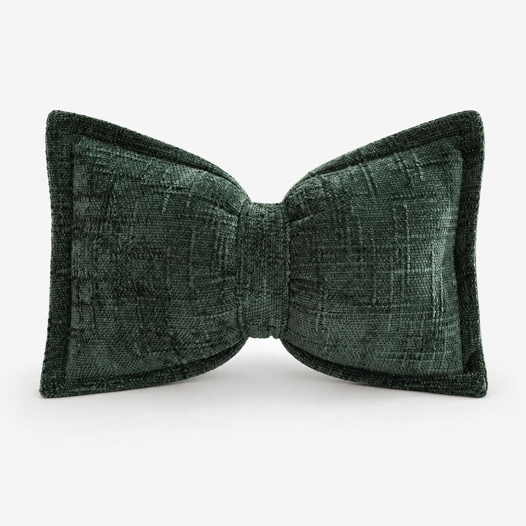 Bowsoft – Chenille Look Bow-Shaped Throw Pillow