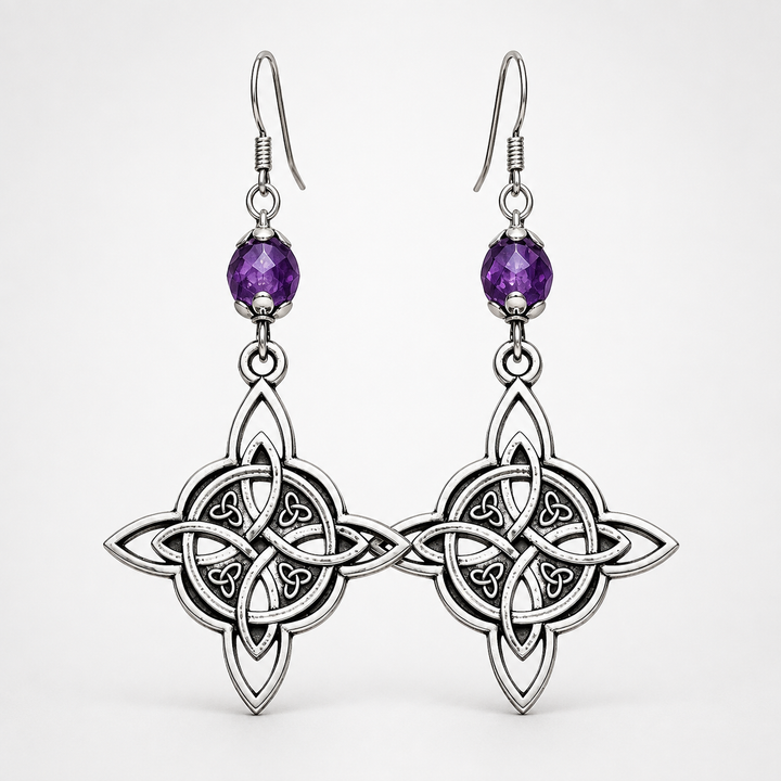 Lunavia – Vintage Celtic Knot Crystal Drop Earrings