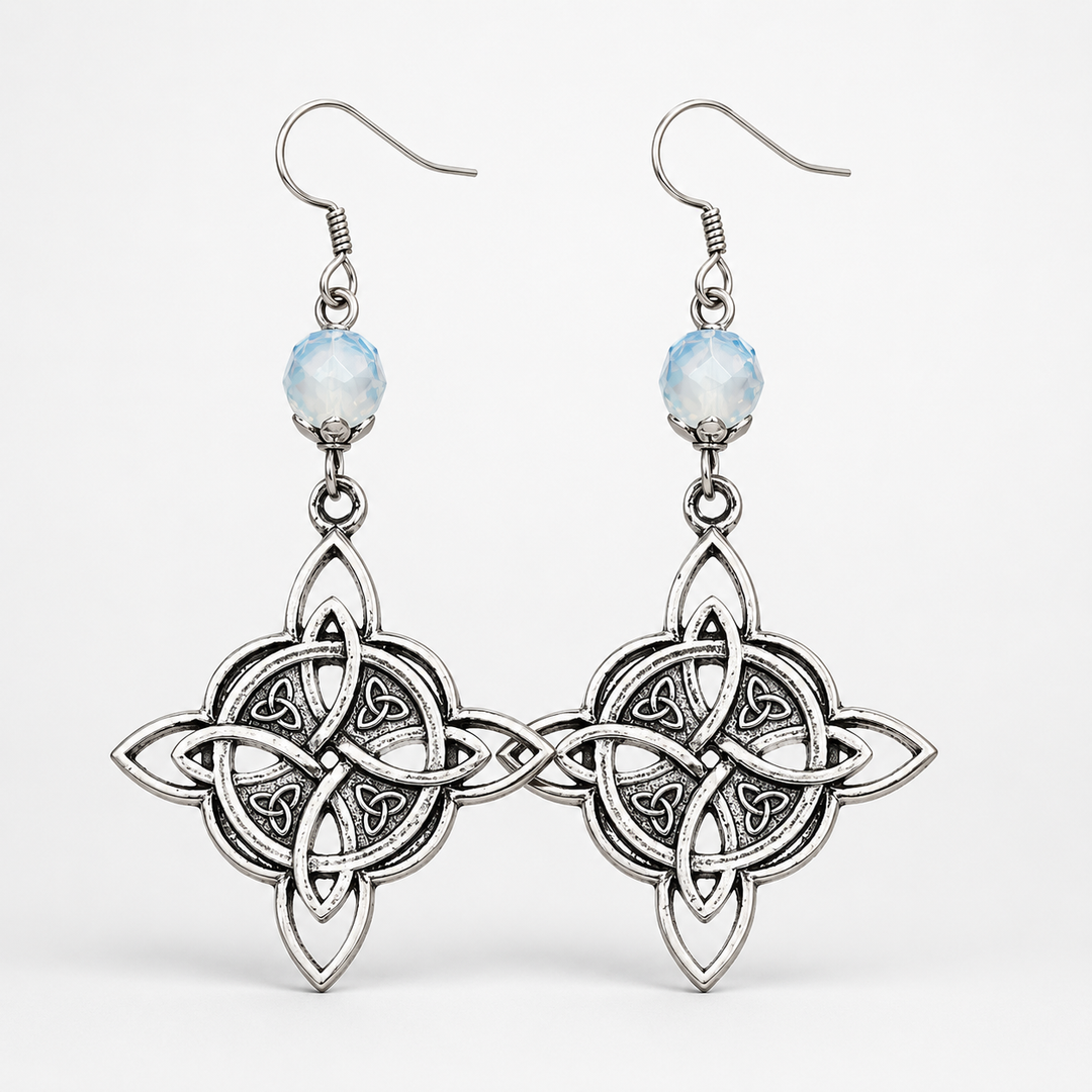 Lunavia – Vintage Celtic Knot Crystal Drop Earrings