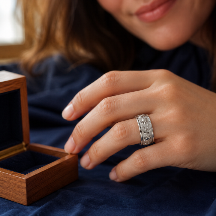 Tethro – The Spinner Ring That Calms Your Hands, Not Just Your Look (2Pcs)