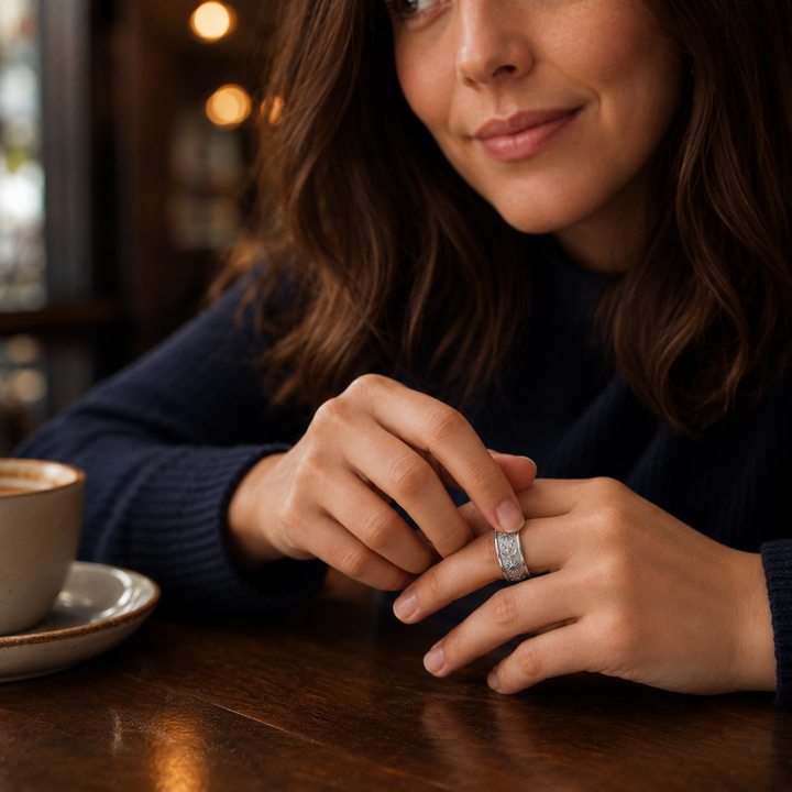 Tethro – The Spinner Ring That Calms Your Hands, Not Just Your Look (2Pcs)
