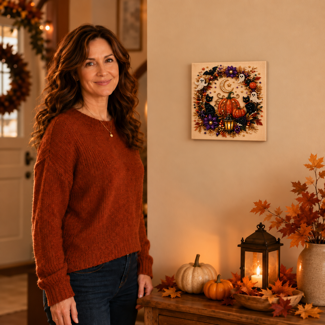 Beadory – Halloween Pearl-like Bead Craft Kit, Cozy Wall Art DIY