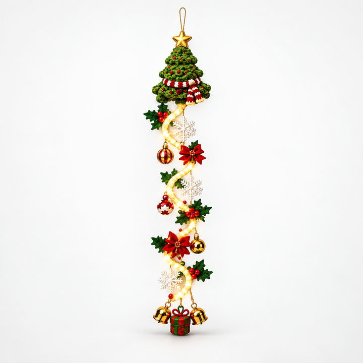 NoelGlow – Illuminated Cascading Christmas Door Hanger