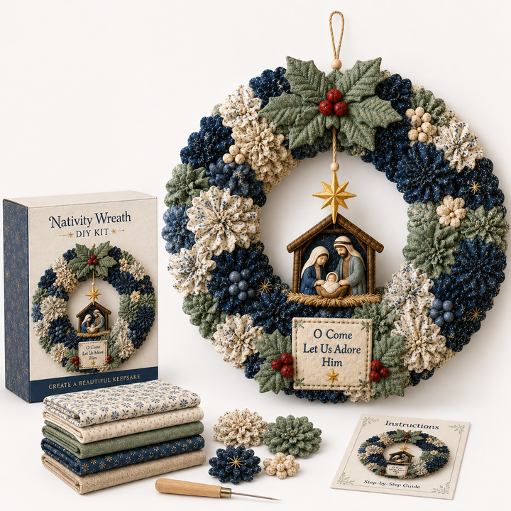Foldera – No-Sew Poke Fabric Wreath Kit
