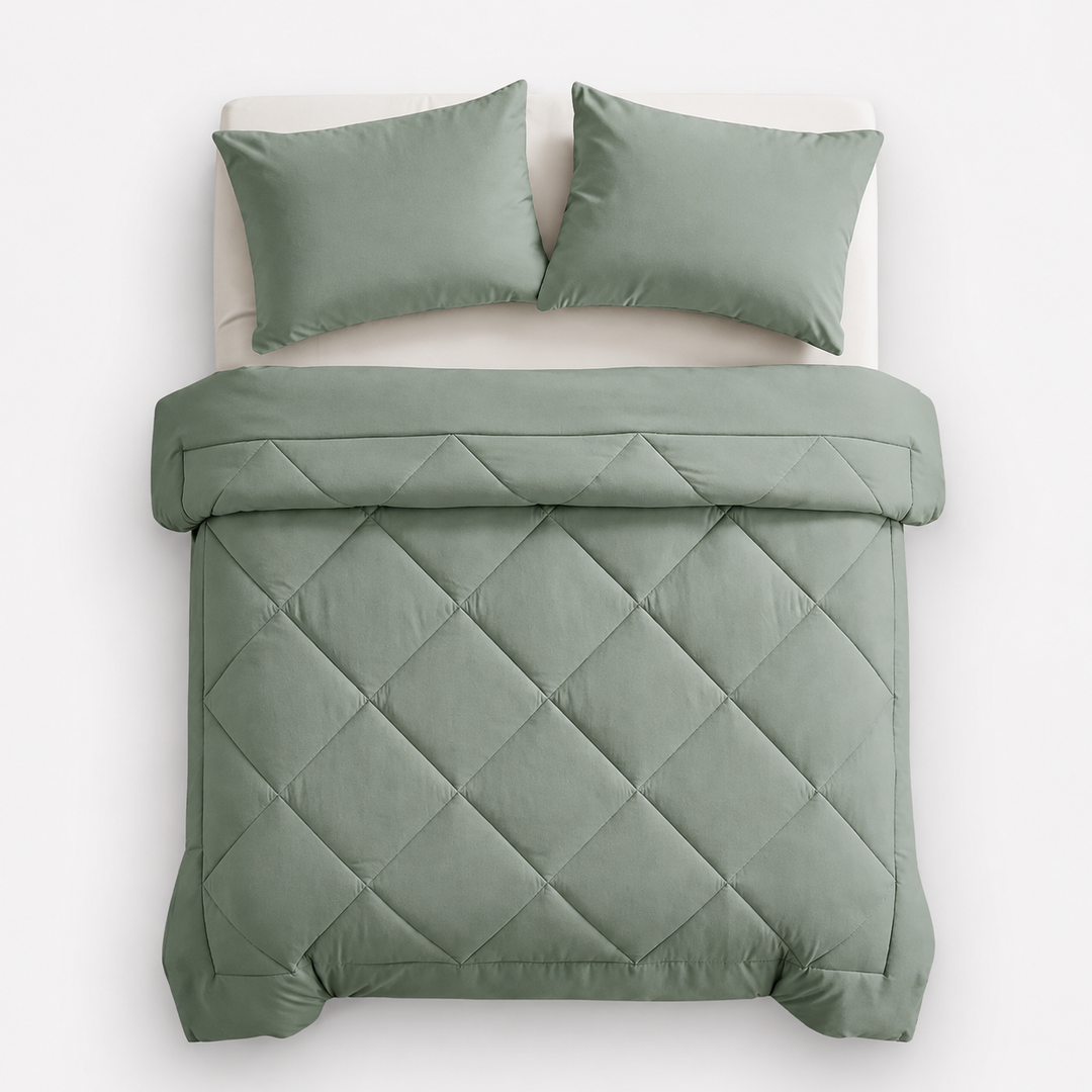Wearbella – Diamond Quilted Charcoal Comforter Set