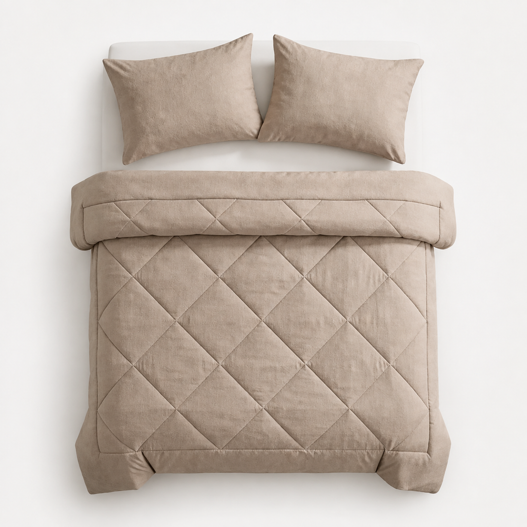 Wearbella – Diamond Quilted Charcoal Comforter Set