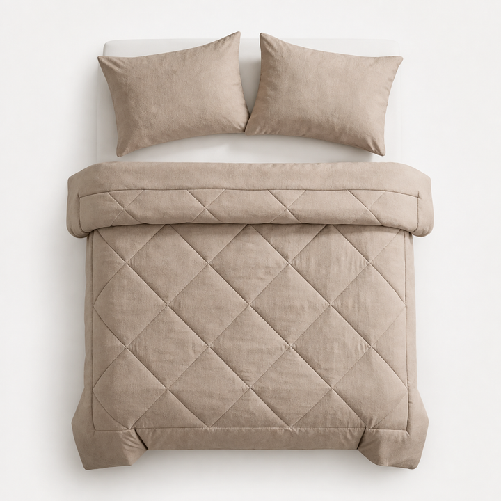 Wearbella – Diamond Quilted Charcoal Comforter Set