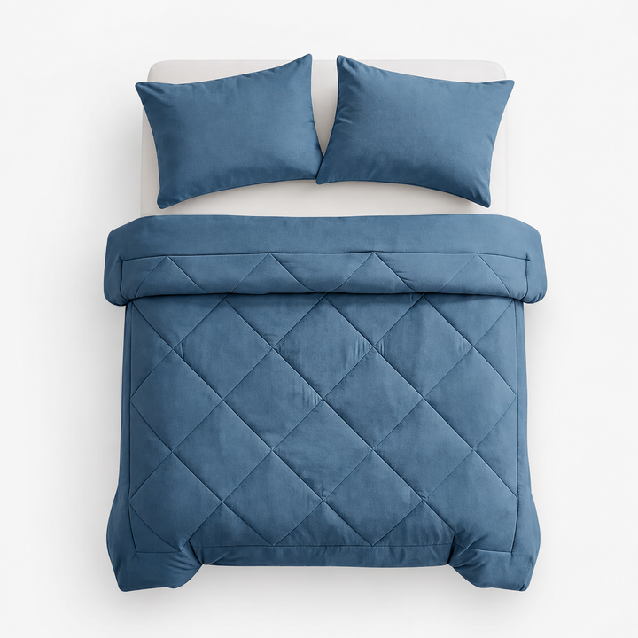 Wearbella – Diamond Quilted Charcoal Comforter Set