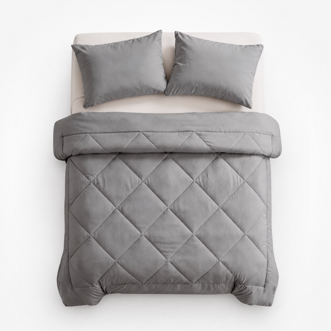 Wearbella – Diamond Quilted Charcoal Comforter Set