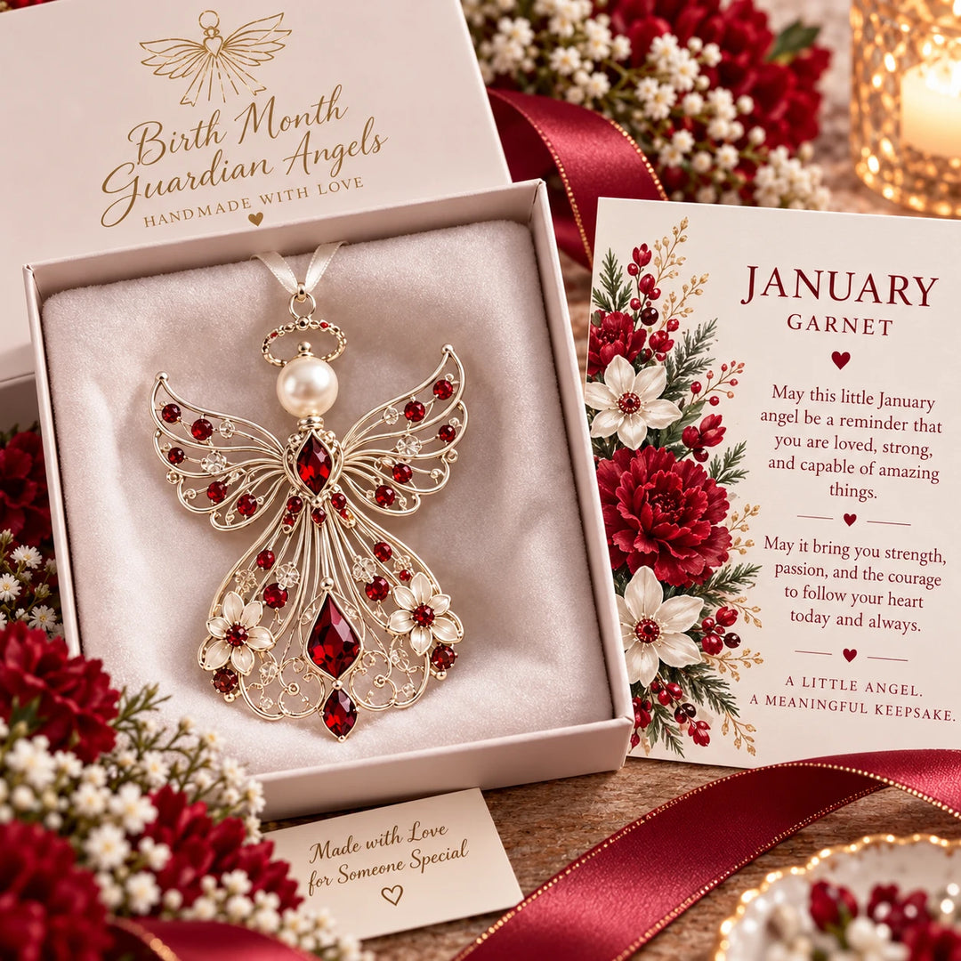 Birthstone Angel – Jeweled Guardian Angel Ornament