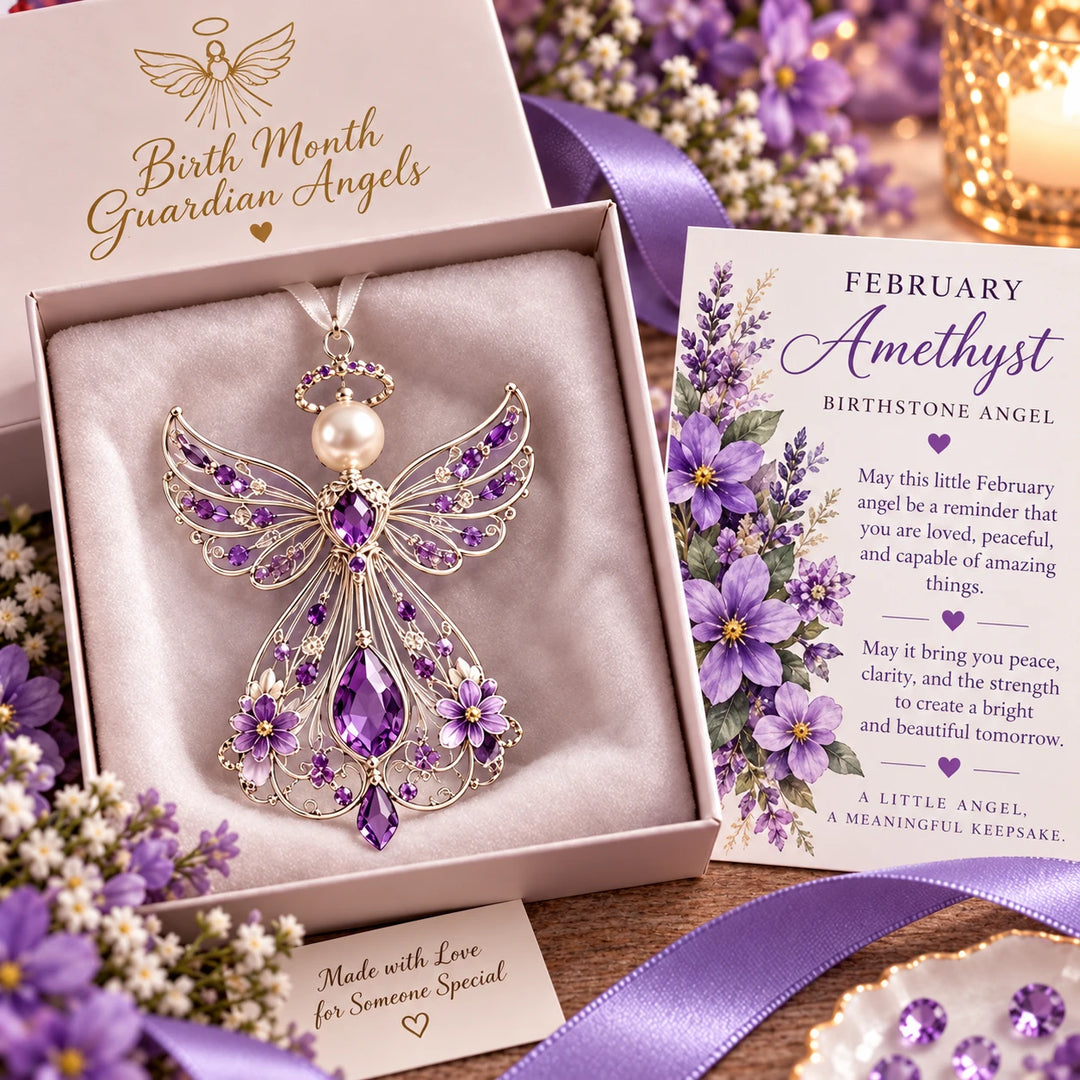Birthstone Angel – Jeweled Guardian Angel Ornament