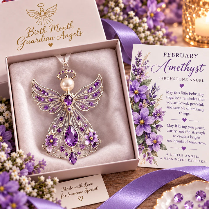 Birthstone Angel – Jeweled Guardian Angel Ornament