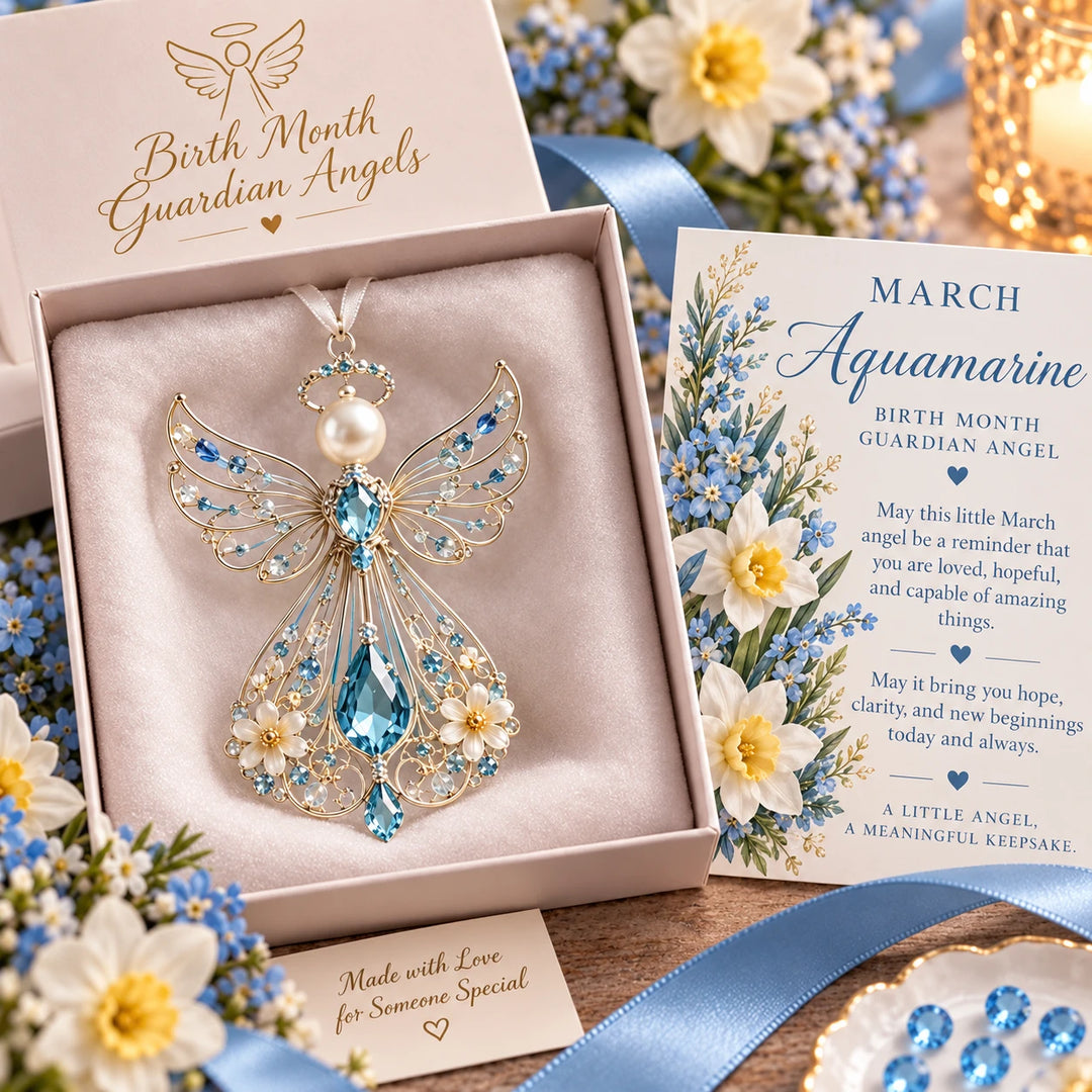 Birthstone Angel – Jeweled Guardian Angel Ornament