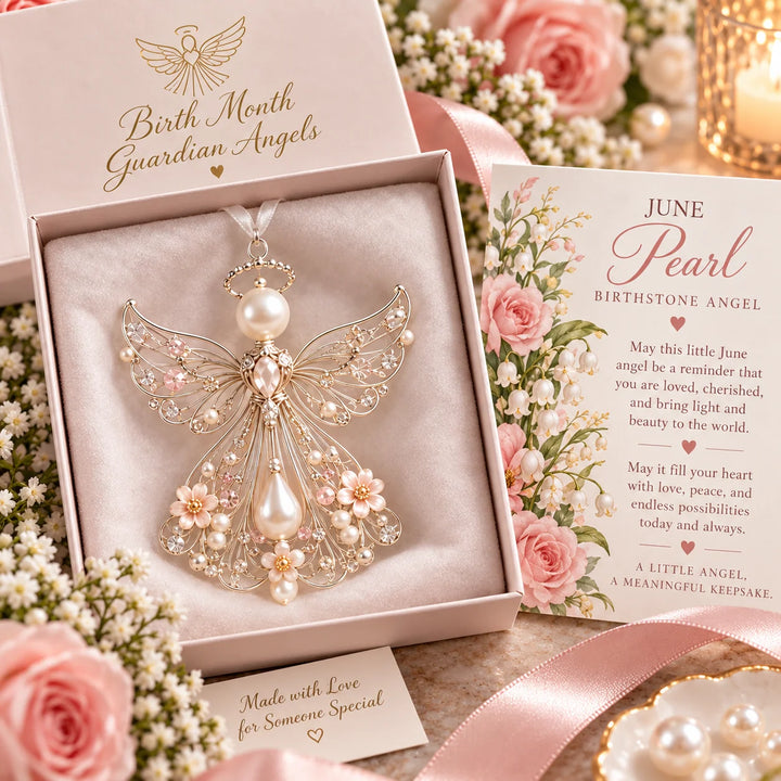 Birthstone Angel – Jeweled Guardian Angel Ornament