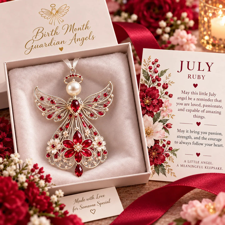 Birthstone Angel – Jeweled Guardian Angel Ornament