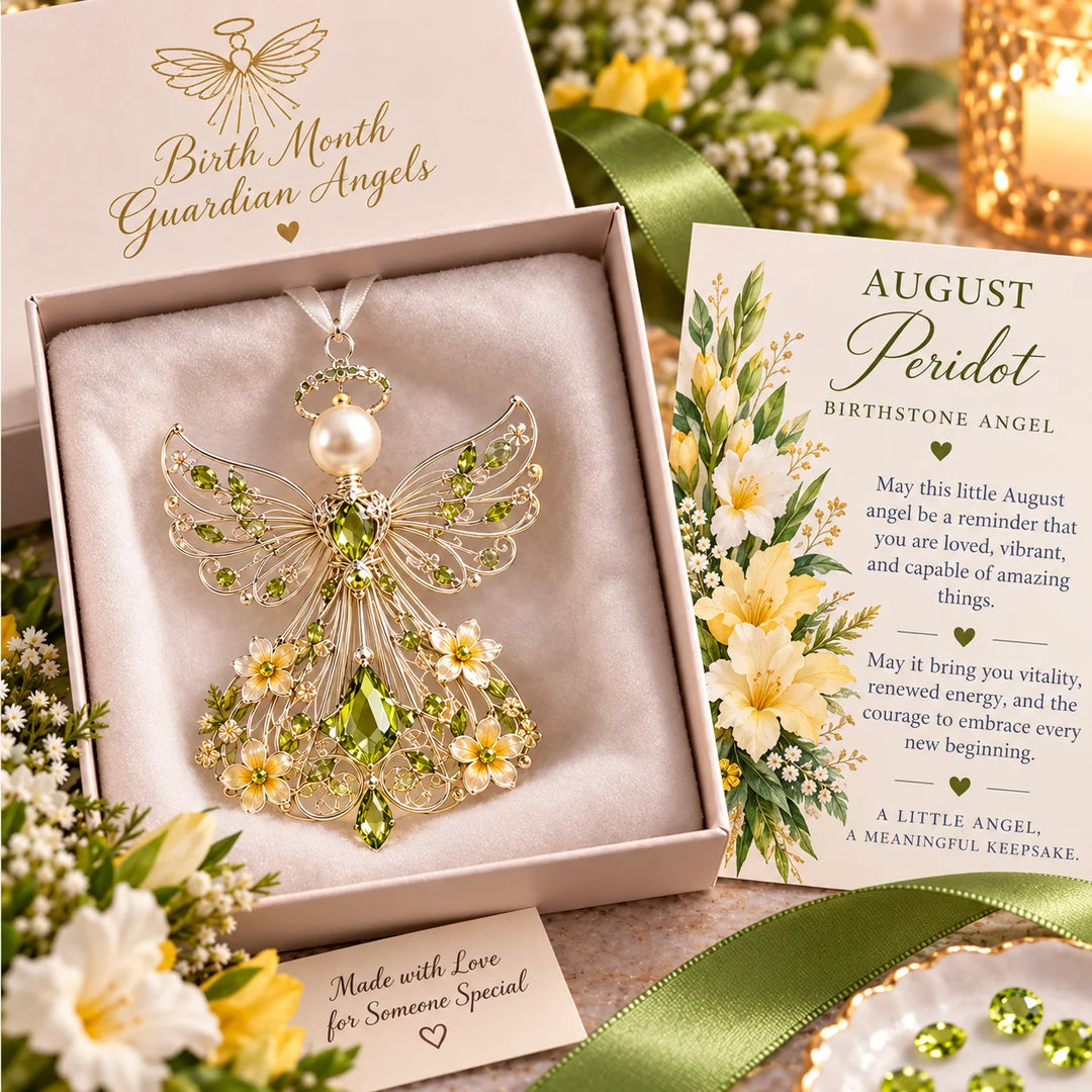 Birthstone Angel – Jeweled Guardian Angel Ornament
