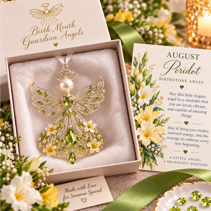 Birthstone Angel – Jeweled Guardian Angel Ornament