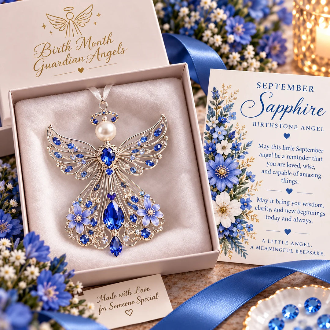 Birthstone Angel – Jeweled Guardian Angel Ornament
