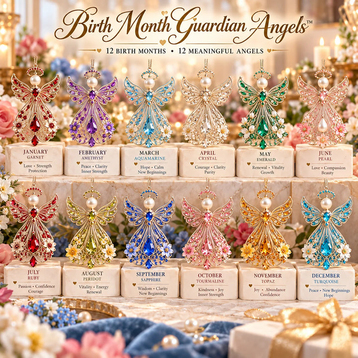 Birthstone Angel – Jeweled Guardian Angel Ornament