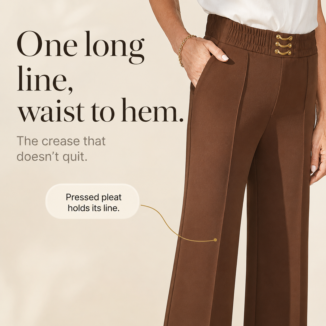Lineara – Pleated Wide-Leg High-Waist Trousers