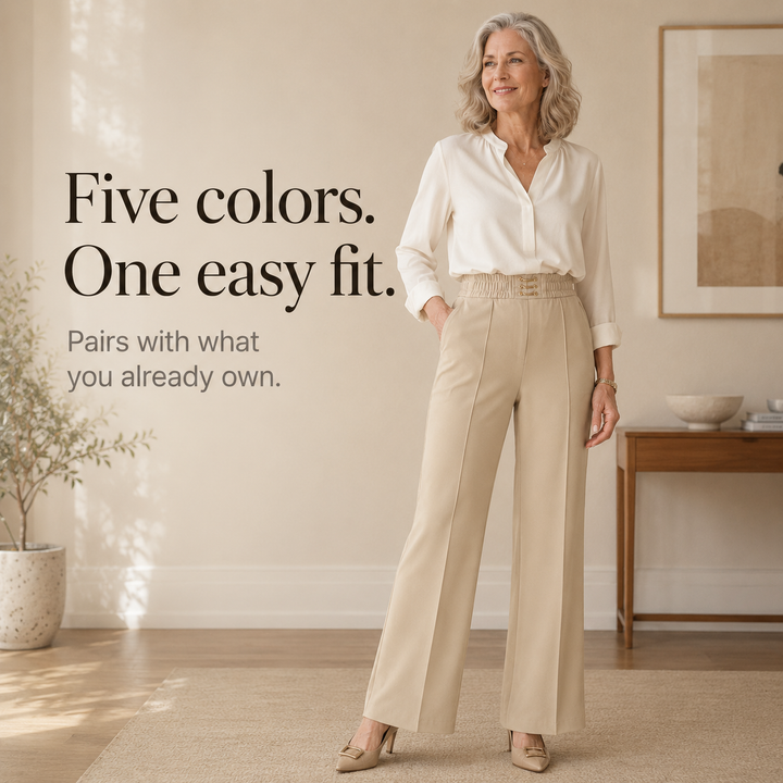 Lineara – Pleated Wide-Leg High-Waist Trousers