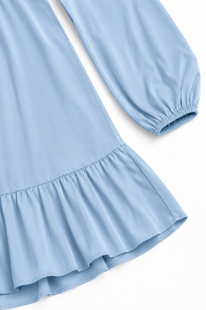 Trucewear – Smocked Square Neck Ruffled Midi Dress