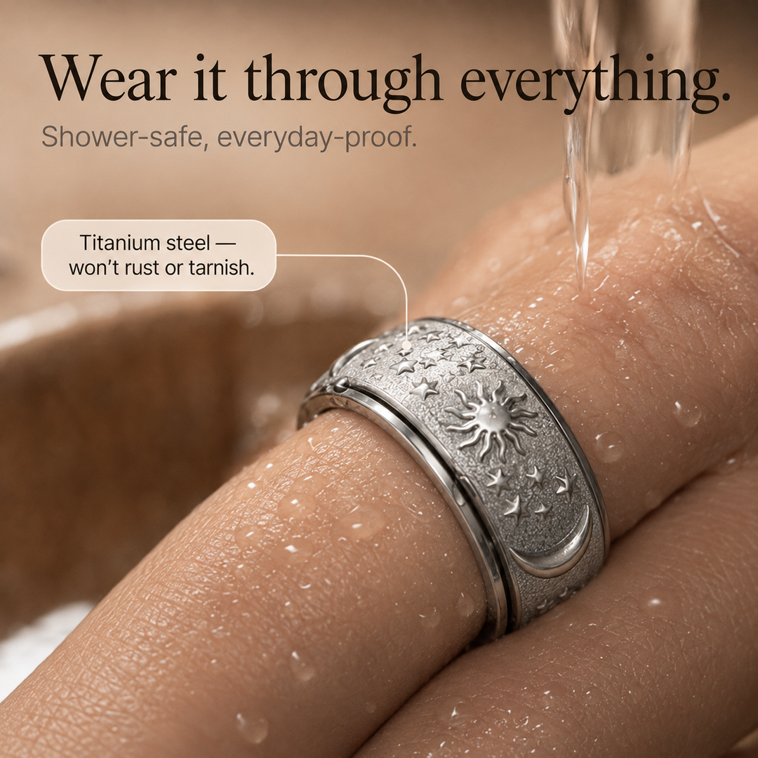 Tethro – The Spinner Ring That Calms Your Hands, Not Just Your Look (2Pcs)