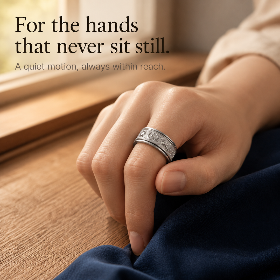 Tethro – The Spinner Ring That Calms Your Hands, Not Just Your Look (2Pcs)