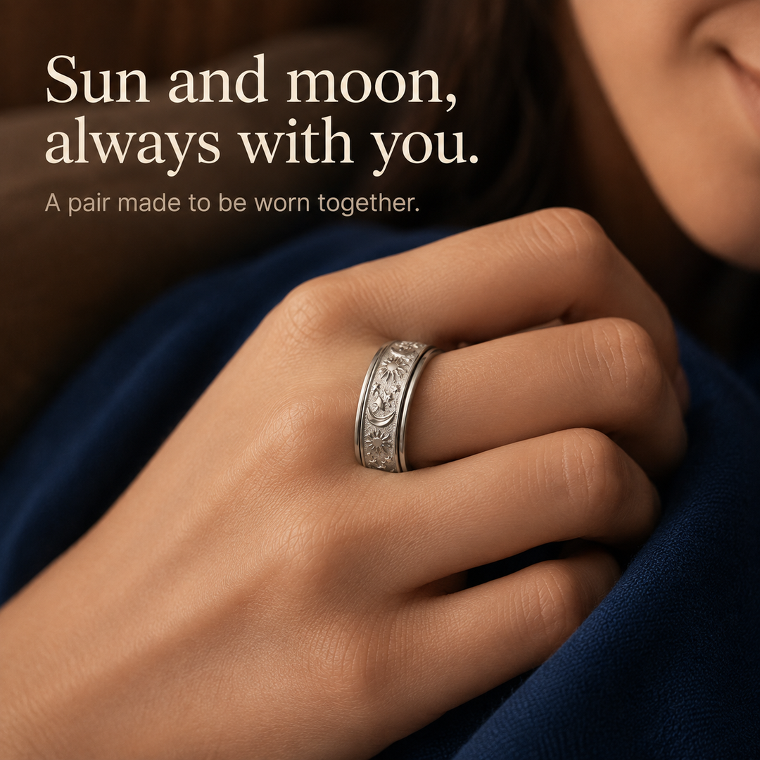 Tethro – The Spinner Ring That Calms Your Hands, Not Just Your Look (2Pcs)