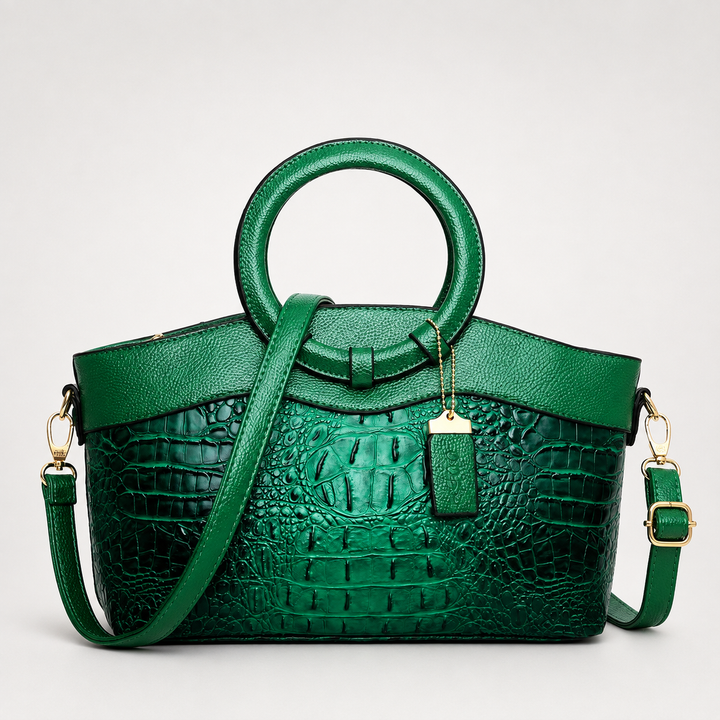 Ladrienne – Croc-Embossed Round Handle Convertible Tote
