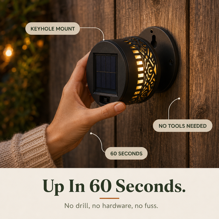 Lumara™ – Solar Mandala Wall Light Outdoor Garden Fence Projector